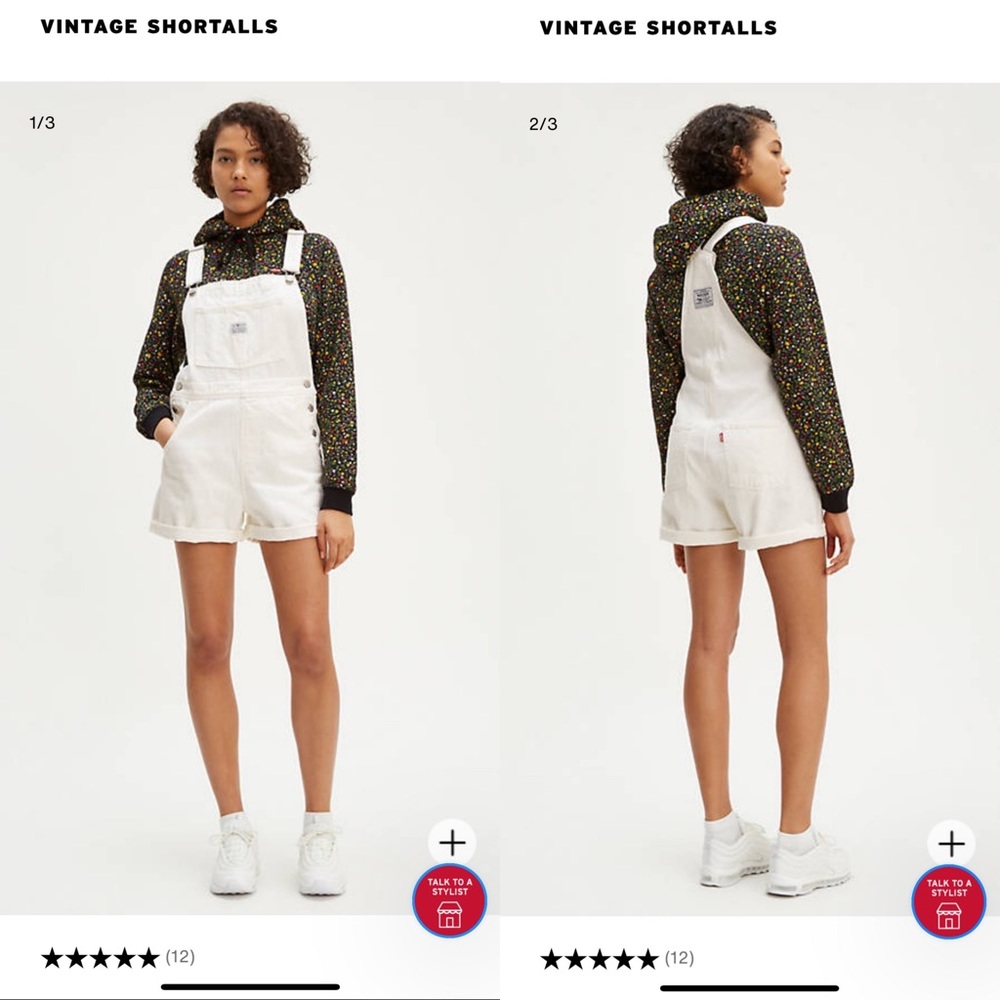 Levi’s “vintage shortalls” overalls